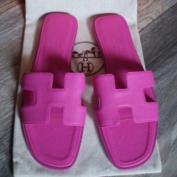 Hermes Shoes - Hermes Oran Sandals Rose Pink Sorbet Sandals (size 38)